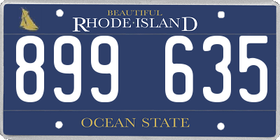 RI license plate 899635