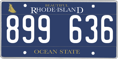 RI license plate 899636