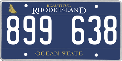 RI license plate 899638