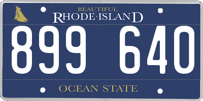 RI license plate 899640