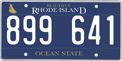 RI license plate 899641