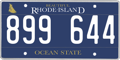 RI license plate 899644