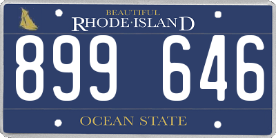 RI license plate 899646