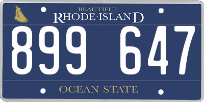 RI license plate 899647