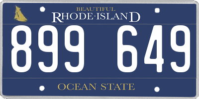 RI license plate 899649