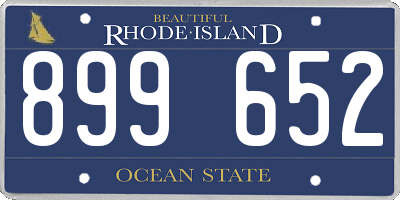 RI license plate 899652