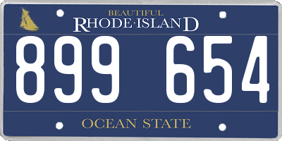 RI license plate 899654