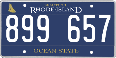 RI license plate 899657