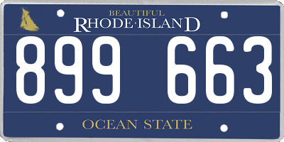 RI license plate 899663