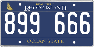RI license plate 899666