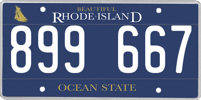 RI license plate 899667