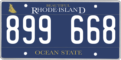 RI license plate 899668