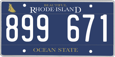 RI license plate 899671
