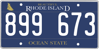RI license plate 899673