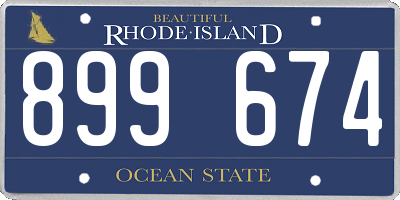 RI license plate 899674