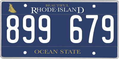RI license plate 899679