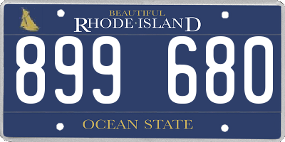 RI license plate 899680