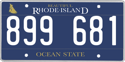 RI license plate 899681