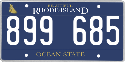 RI license plate 899685