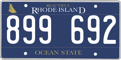 RI license plate 899692