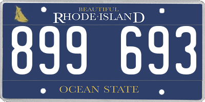 RI license plate 899693