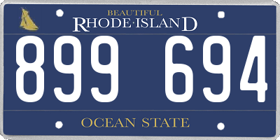 RI license plate 899694