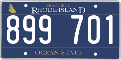 RI license plate 899701