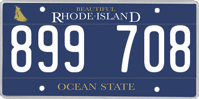 RI license plate 899708