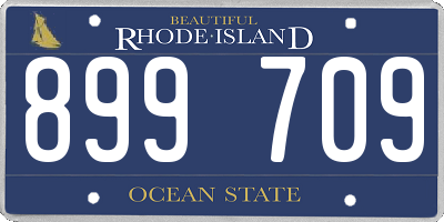 RI license plate 899709