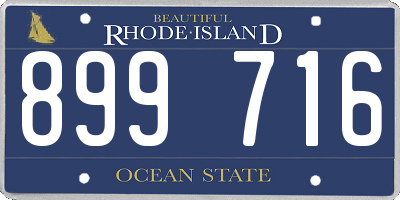 RI license plate 899716