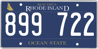 RI license plate 899722