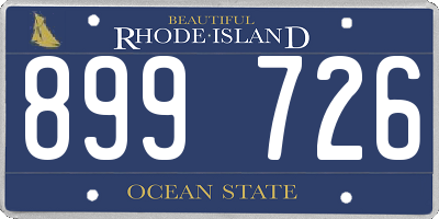 RI license plate 899726