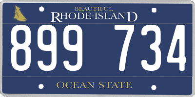 RI license plate 899734