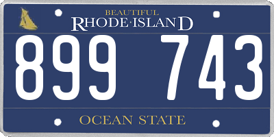 RI license plate 899743