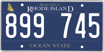 RI license plate 899745