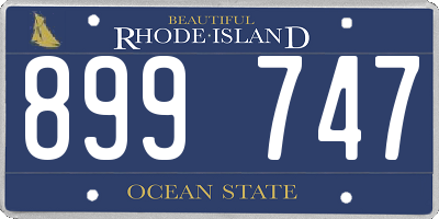 RI license plate 899747