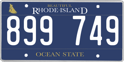 RI license plate 899749