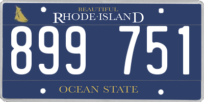 RI license plate 899751