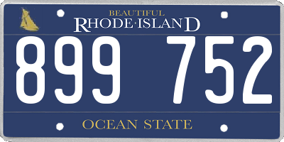 RI license plate 899752