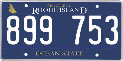 RI license plate 899753