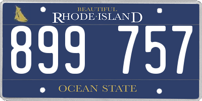 RI license plate 899757