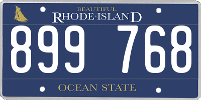 RI license plate 899768