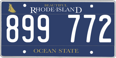 RI license plate 899772