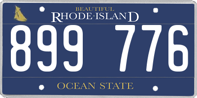 RI license plate 899776