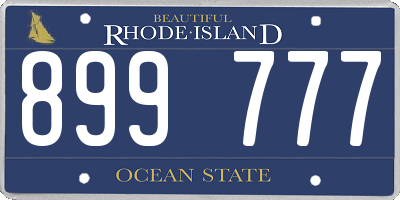 RI license plate 899777