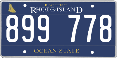 RI license plate 899778