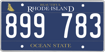 RI license plate 899783