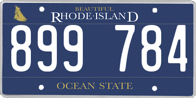 RI license plate 899784