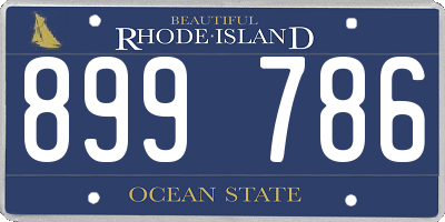 RI license plate 899786