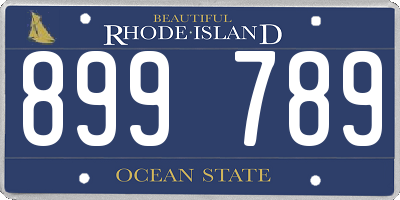 RI license plate 899789